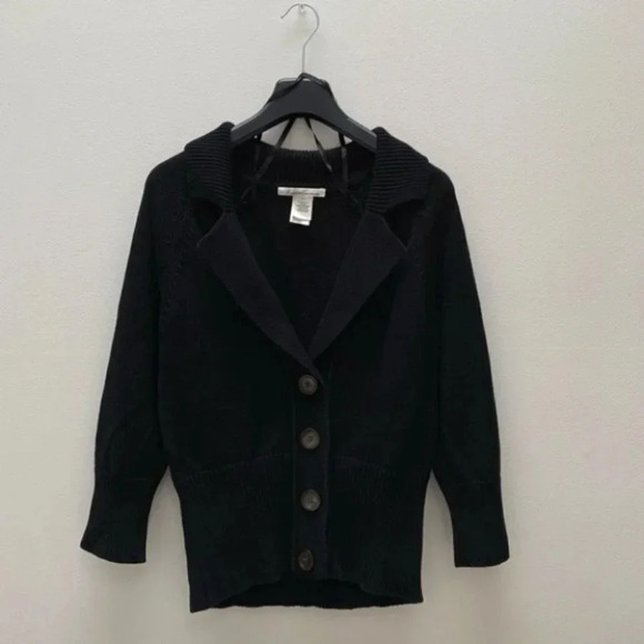 Kenneth Cole - Black Lapel Cardigan - Picture 1 of 5